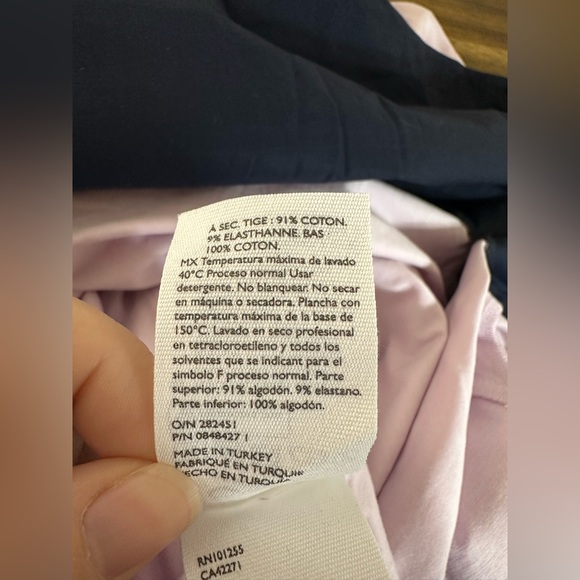 COS T-Shirt Dress With Contrast Hem Purple Navy With pockets Cotton Size Medium - Picture 9 of 9